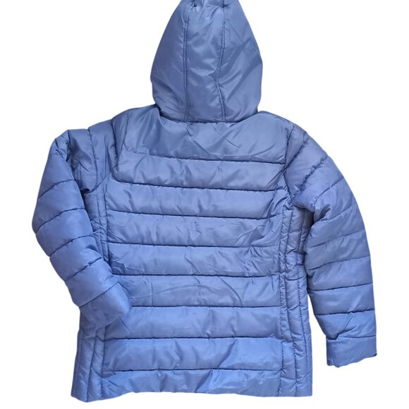 U.S. Polo Assn. Blue Hooded Puffer Jacket – Women’s Size L, Faux Fur Lining - Picture 2 of 7